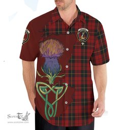 Scottish Wallace Clan Tartan Crest with Thistle and Scotland Map Tartan Plaid Shirt Scottish Plaid Tartan Plaid - ScotsTee - scotstee.com