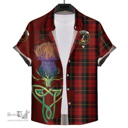 Scottish Wallace Clan Tartan Crest with Thistle and Scotland Map Tartan Plaid Shirt Scottish Plaid Tartan Plaid - ScotsTee - scotstee.com