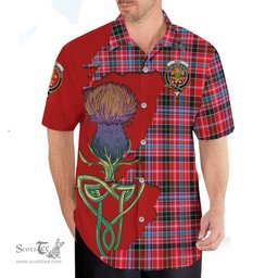 Scottish Udny Clan Tartan Crest with Thistle and Scotland Map Tartan Plaid Shirt Scottish Plaid Tartan Plaid - ScotsTee - scotstee.com