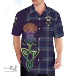Scottish Nevoy Clan Tartan Crest with Thistle and Scotland Map Tartan Plaid Shirt Scottish Plaid Tartan Plaid - ScotsTee - scotstee.com