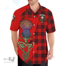 Scottish Wemyss Modern Clan Tartan Crest with Thistle and Scotland Map Tartan Plaid Shirt Scottish Plaid Tartan Plaid - ScotsTee - scotstee.com