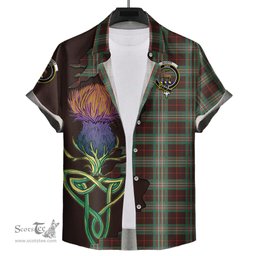 Scottish Scott Brown Ancient Clan Tartan Crest with Thistle and Scotland Map Tartan Plaid Shirt Scottish Plaid Tartan Plaid - ScotsTee - scotstee.com