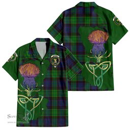 Scottish Stewart Old Modern Clan Tartan Crest with Thistle and Scotland Map Tartan Plaid Shirt Scottish Plaid Tartan Plaid - ScotsTee - scotstee.com
