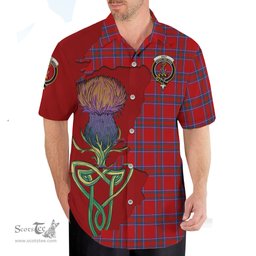 Scottish Rait Clan Tartan Crest with Thistle and Scotland Map Tartan Plaid Shirt Scottish Plaid Tartan Plaid - ScotsTee - scotstee.com