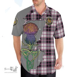 Scottish MacPherson Hunting Modern Clan Tartan Crest with Thistle and Scotland Map Tartan Plaid Shirt Scottish Plaid Tartan Plaid - ScotsTee - scotstee.com