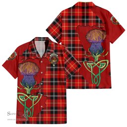 Scottish Majoribanks Clan Tartan Crest with Thistle and Scotland Map Tartan Plaid Shirt Scottish Plaid Tartan Plaid - ScotsTee - scotstee.com
