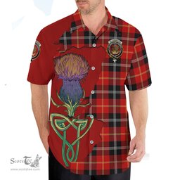 Scottish Majoribanks Clan Tartan Crest with Thistle and Scotland Map Tartan Plaid Shirt Scottish Plaid Tartan Plaid - ScotsTee - scotstee.com