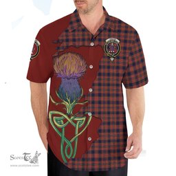 Scottish Ogilvie (Ogilvy) Clan Tartan Crest with Thistle and Scotland Map Tartan Plaid Shirt Scottish Plaid Tartan Plaid - ScotsTee - scotstee.com