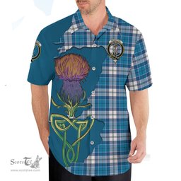 Scottish Roberton Clan Tartan Crest with Thistle and Scotland Map Tartan Plaid Shirt Scottish Plaid Tartan Plaid - ScotsTee - scotstee.com