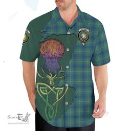 Scottish Oliphant Ancient Clan Tartan Crest with Thistle and Scotland Map Tartan Plaid Shirt Scottish Plaid Tartan Plaid - ScotsTee - scotstee.com