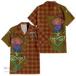 Scottish Scrymgeour Clan Tartan Crest with Thistle and Scotland Map Tartan Plaid Shirt Scottish Plaid Tartan Plaid - ScotsTee - scotstee.com