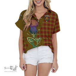 Scottish Scrymgeour Clan Tartan Crest with Thistle and Scotland Map Tartan Plaid Shirt Scottish Plaid Tartan Plaid - ScotsTee - scotstee.com