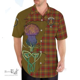 Scottish Scrymgeour Clan Tartan Crest with Thistle and Scotland Map Tartan Plaid Shirt Scottish Plaid Tartan Plaid - ScotsTee - scotstee.com