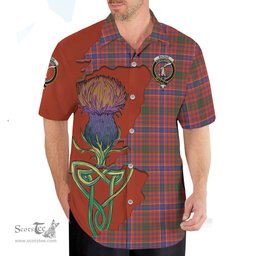 Scottish MacRae Ancient Clan Tartan Crest with Thistle and Scotland Map Tartan Plaid Shirt Scottish Plaid Tartan Plaid - ScotsTee - scotstee.com