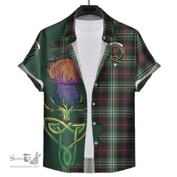 Scottish Rollo Hunting Clan Tartan Crest with Thistle and Scotland Map Tartan Plaid Shirt Scottish Plaid Tartan Plaid - ScotsTee - scotstee.com