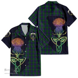 Scottish Shaw Clan Tartan Crest with Thistle and Scotland Map Tartan Plaid Shirt Scottish Plaid Tartan Plaid - ScotsTee - scotstee.com
