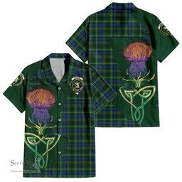 Scottish Stewart Hunting Modern Clan Tartan Crest with Thistle and Scotland Map Tartan Plaid Shirt Scottish Plaid Tartan Plaid - ScotsTee - scotstee.com