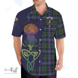 Scottish MacRae Hunting Modern Clan Tartan Crest with Thistle and Scotland Map Tartan Plaid Shirt Scottish Plaid Tartan Plaid - ScotsTee - scotstee.com
