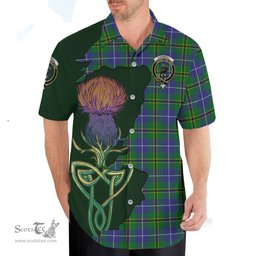 Scottish Turnbull Hunting Clan Tartan Crest with Thistle and Scotland Map Tartan Plaid Shirt Scottish Plaid Tartan Plaid - ScotsTee - scotstee.com
