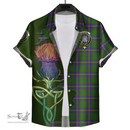 Scottish Strange of Balkaskie Clan Tartan Crest with Thistle and Scotland Map Tartan Plaid Shirt Scottish Plaid Tartan Plaid - ScotsTee - scotstee.com