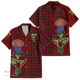 Scottish Nicolson Clan Tartan Crest with Thistle and Scotland Map Tartan Plaid Shirt Scottish Plaid Tartan Plaid - ScotsTee - scotstee.com