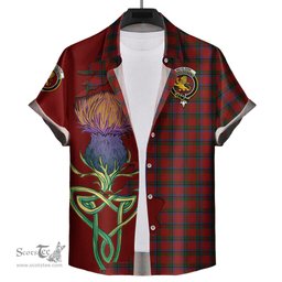 Scottish Nicolson Clan Tartan Crest with Thistle and Scotland Map Tartan Plaid Shirt Scottish Plaid Tartan Plaid - ScotsTee - scotstee.com