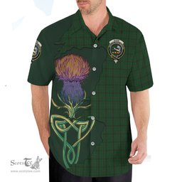 Scottish Skene or Tribe of Mar Clan Tartan Crest with Thistle and Scotland Map Tartan Plaid Shirt Scottish Plaid Tartan Plaid - ScotsTee - scotstee.com