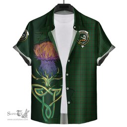 Scottish Skene or Tribe of Mar Clan Tartan Crest with Thistle and Scotland Map Tartan Plaid Shirt Scottish Plaid Tartan Plaid - ScotsTee - scotstee.com