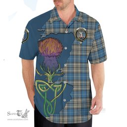 Scottish Napier Ancient Clan Tartan Crest with Thistle and Scotland Map Tartan Plaid Shirt Scottish Plaid Tartan Plaid - ScotsTee - scotstee.com