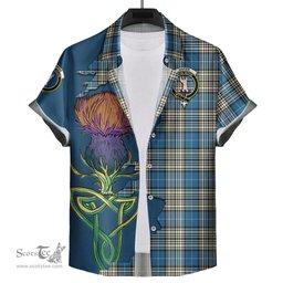 Scottish Napier Ancient Clan Tartan Crest with Thistle and Scotland Map Tartan Plaid Shirt Scottish Plaid Tartan Plaid - ScotsTee - scotstee.com