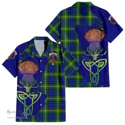 Scottish Maitland Clan Tartan Crest with Thistle and Scotland Map Tartan Plaid Shirt Scottish Plaid Tartan Plaid - ScotsTee - scotstee.com