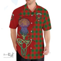 Scottish Moncrieff Modern Clan Tartan Crest with Thistle and Scotland Map Tartan Plaid Shirt Scottish Plaid Tartan Plaid - ScotsTee - scotstee.com