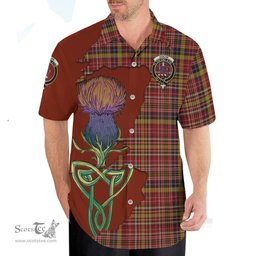 Scottish Ogilvie (Ogilvy) of Strathallan Clan Tartan Crest with Thistle and Scotland Map Tartan Plaid Shirt Scottish Plaid Tartan Plaid - ScotsTee - scotstee.com