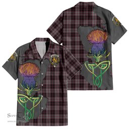 Scottish MacPherson Hunting Clan Tartan Crest with Thistle and Scotland Map Tartan Plaid Shirt Scottish Plaid Tartan Plaid - ScotsTee - scotstee.com