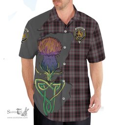 Scottish MacPherson Hunting Clan Tartan Crest with Thistle and Scotland Map Tartan Plaid Shirt Scottish Plaid Tartan Plaid - ScotsTee - scotstee.com