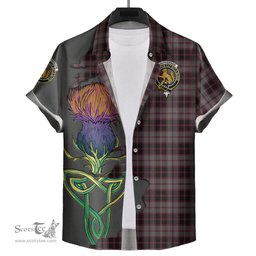 Scottish MacPherson Hunting Clan Tartan Crest with Thistle and Scotland Map Tartan Plaid Shirt Scottish Plaid Tartan Plaid - ScotsTee - scotstee.com