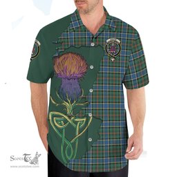 Scottish Ogilvie (Ogilvy) Hunting Ancient Clan Tartan Crest with Thistle and Scotland Map Tartan Plaid Shirt Scottish Plaid Tartan Plaid - ScotsTee - scotstee.com