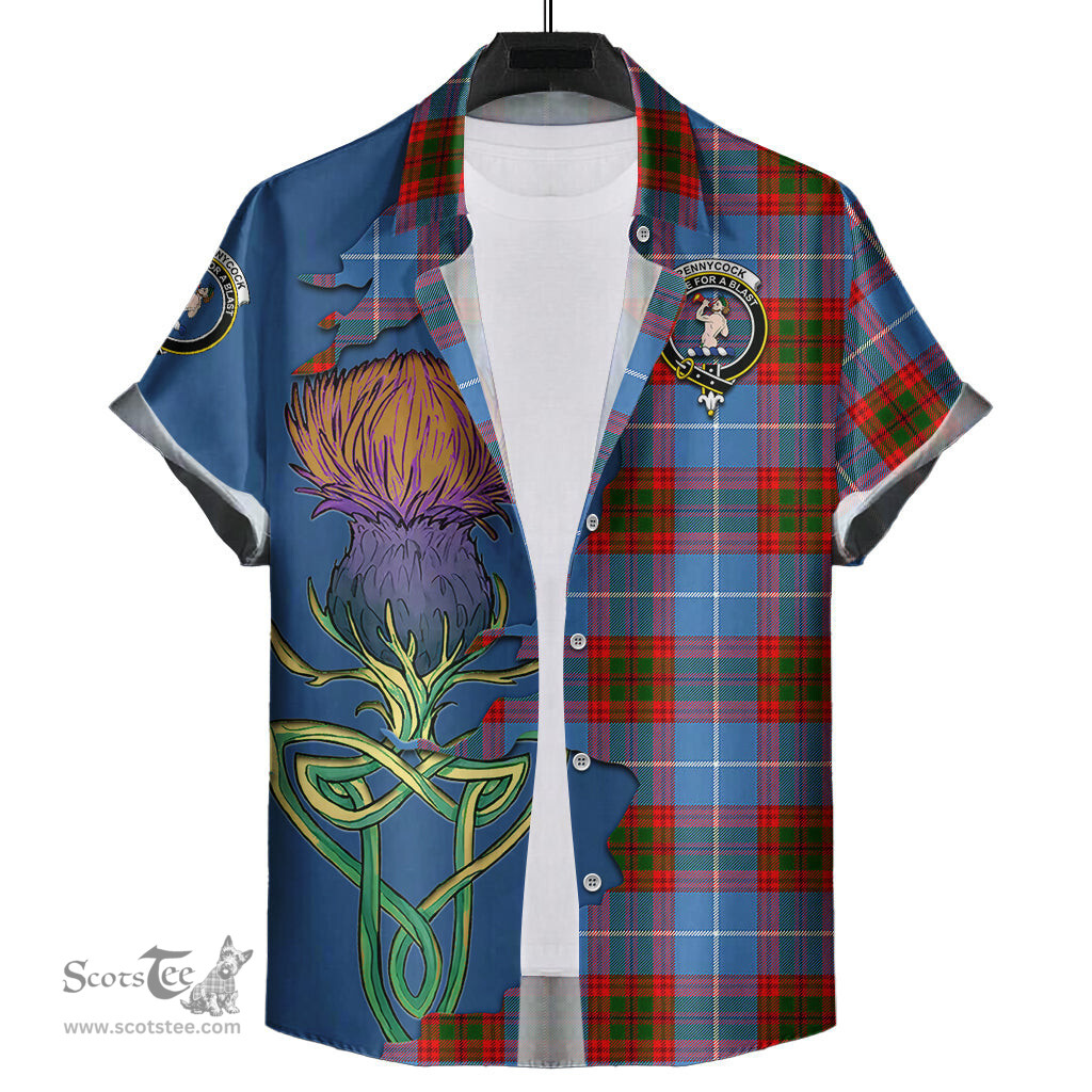 Scottish Pennycook Clan Tartan Crest with Thistle and Scotland Map Tartan Plaid Shirt Scottish Plaid Tartan Plaid - ScotsTee - scotstee.com