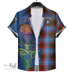 Scottish Pennycook Clan Tartan Crest with Thistle and Scotland Map Tartan Plaid Shirt Scottish Plaid Tartan Plaid - ScotsTee - scotstee.com