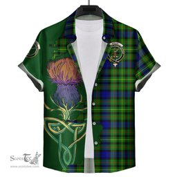 Scottish Rollo Modern Clan Tartan Crest with Thistle and Scotland Map Tartan Plaid Shirt Scottish Plaid Tartan Plaid - ScotsTee - scotstee.com