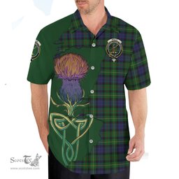 Scottish Rollo Clan Tartan Crest with Thistle and Scotland Map Tartan Plaid Shirt Scottish Plaid Tartan Plaid - ScotsTee - scotstee.com