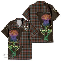 Scottish Murray of Atholl Weathered Clan Tartan Crest with Thistle and Scotland Map Tartan Plaid Shirt Scottish Plaid Tartan Plaid - ScotsTee - scotstee.com