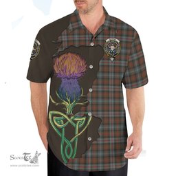 Scottish Murray of Atholl Weathered Clan Tartan Crest with Thistle and Scotland Map Tartan Plaid Shirt Scottish Plaid Tartan Plaid - ScotsTee - scotstee.com