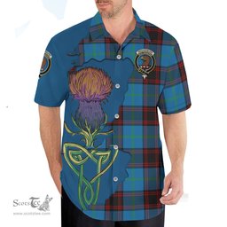 Scottish Wedderburn Clan Tartan Crest with Thistle and Scotland Map Tartan Plaid Shirt Scottish Plaid Tartan Plaid - ScotsTee - scotstee.com