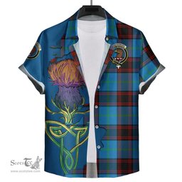 Scottish Wedderburn Clan Tartan Crest with Thistle and Scotland Map Tartan Plaid Shirt Scottish Plaid Tartan Plaid - ScotsTee - scotstee.com