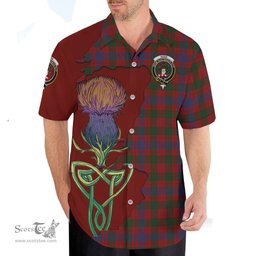 Scottish Ross Clan Tartan Crest with Thistle and Scotland Map Tartan Plaid Shirt Scottish Plaid Tartan Plaid - ScotsTee - scotstee.com