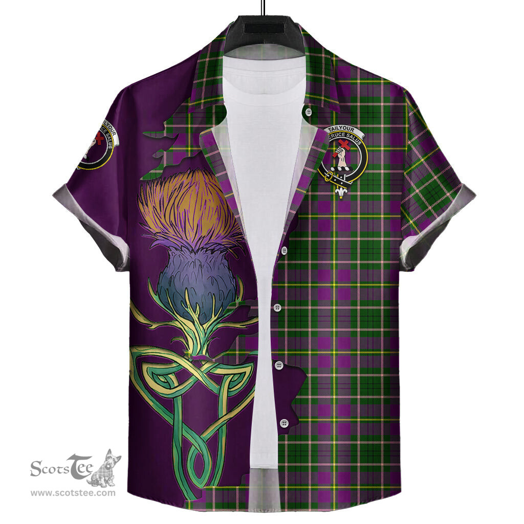 Scottish Taylor Clan Tartan Crest with Thistle and Scotland Map Tartan Plaid Shirt Scottish Plaid Tartan Plaid - ScotsTee - scotstee.com