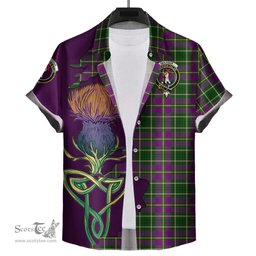 Scottish Taylor Clan Tartan Crest with Thistle and Scotland Map Tartan Plaid Shirt Scottish Plaid Tartan Plaid - ScotsTee - scotstee.com