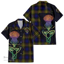 Scottish Moore Clan Tartan Crest with Thistle and Scotland Map Tartan Plaid Shirt Scottish Plaid Tartan Plaid - ScotsTee - scotstee.com