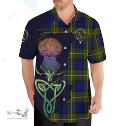 Scottish Moore Clan Tartan Crest with Thistle and Scotland Map Tartan Plaid Shirt Scottish Plaid Tartan Plaid - ScotsTee - scotstee.com